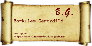 Borkules Gertrúd névjegykártya